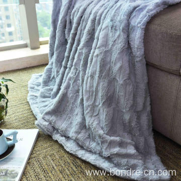 PV Plush Fleece Pressed Design Double Layers Blanket